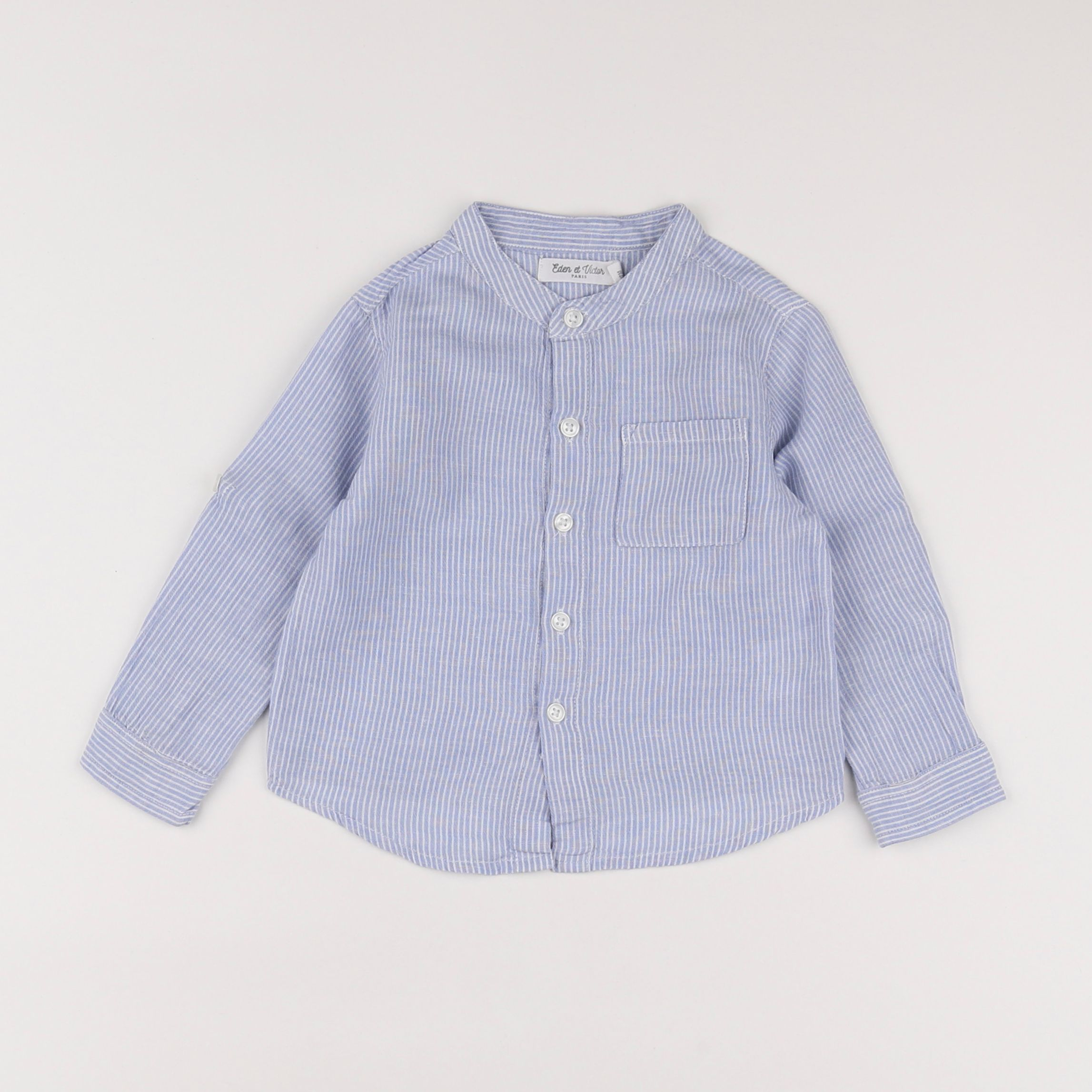 Eden & Victor - chemise bleu - 12 mois